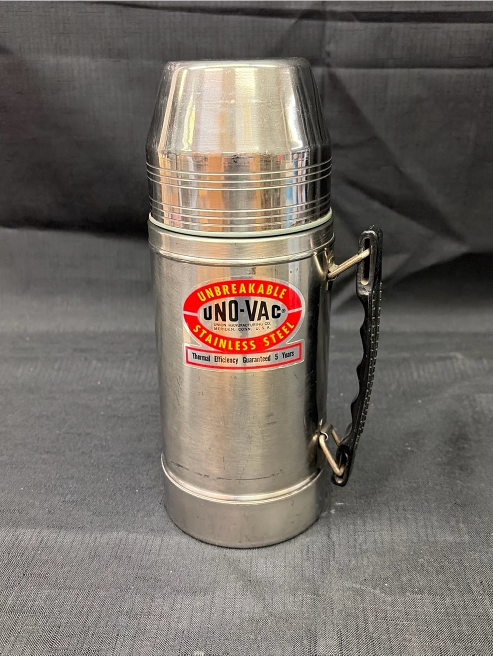 Vintage UNO-VAC Stainless Steel Unbreakable Hot/Cold 10” Thermos